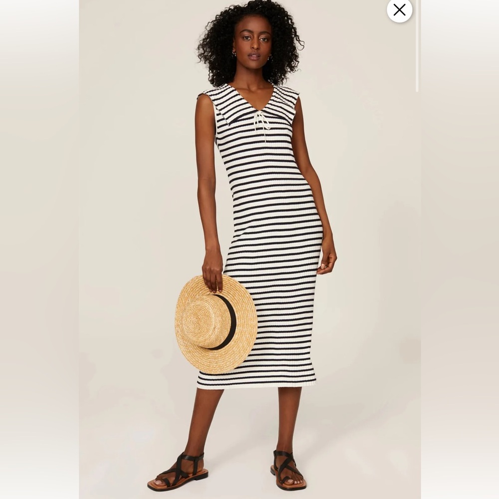 RIXO Antibes Stripe Maxi Dress Sz S
